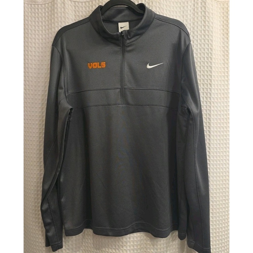 TENNESSEE VOLUNTEERS VOLS QUARTER ZIP PULLOVER NIKE LARGE GREY TEAM ISSUE
